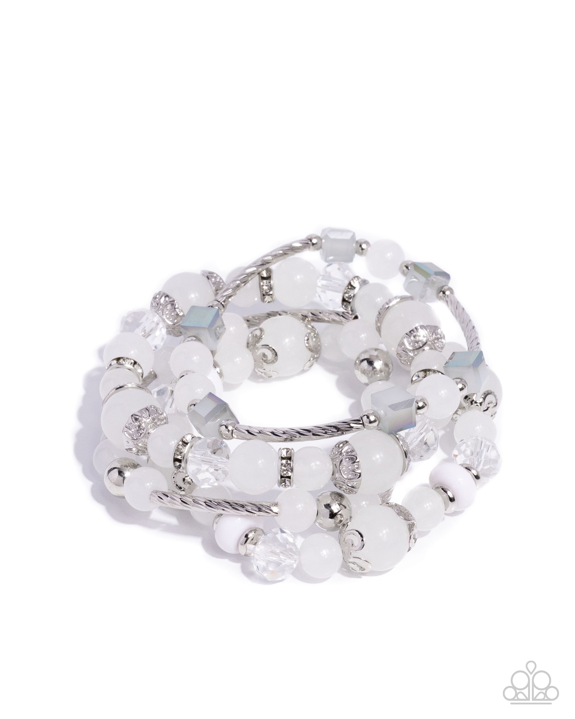 Endearing Ease - white - Paparazzi bracelet