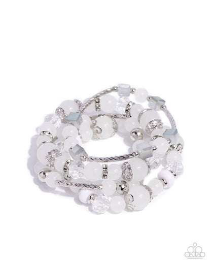Endearing Ease - white - Paparazzi bracelet