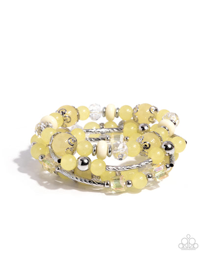 Endearing Ease - yellow - Paparazzi bracelet