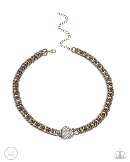 Endearing Edge - brass - Paparazzi necklace