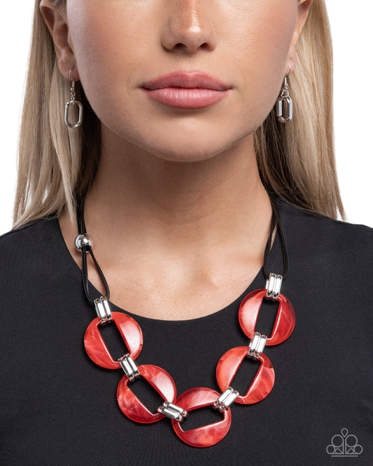 Endearing Elegance - red - Paparazzi necklace