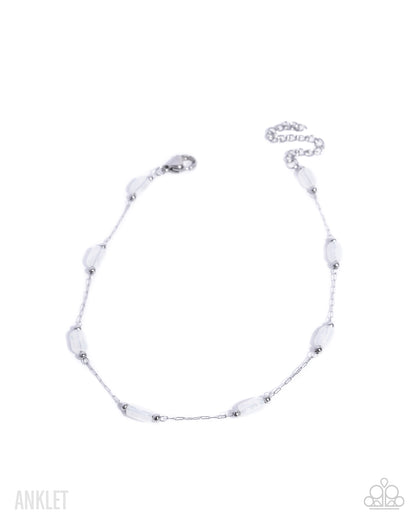Endearing Energy - white - Paparazzi anklet