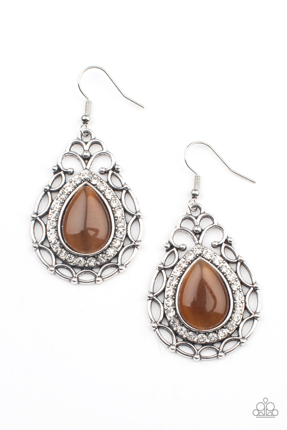 Endlessly Enchanting - brown - Paparazzi earrings