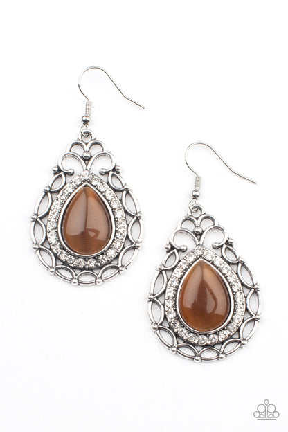 Endlessly Enchanting - brown - Paparazzi earrings