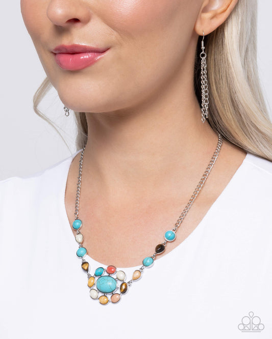 Enigmatic Ease - blue - Paparazzi necklace