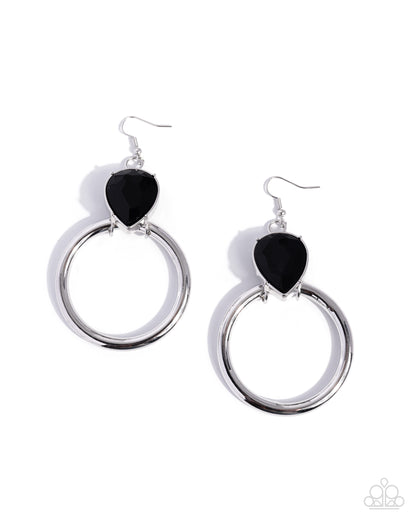 Enjoyable Elegance - black - Paparazzi earrings