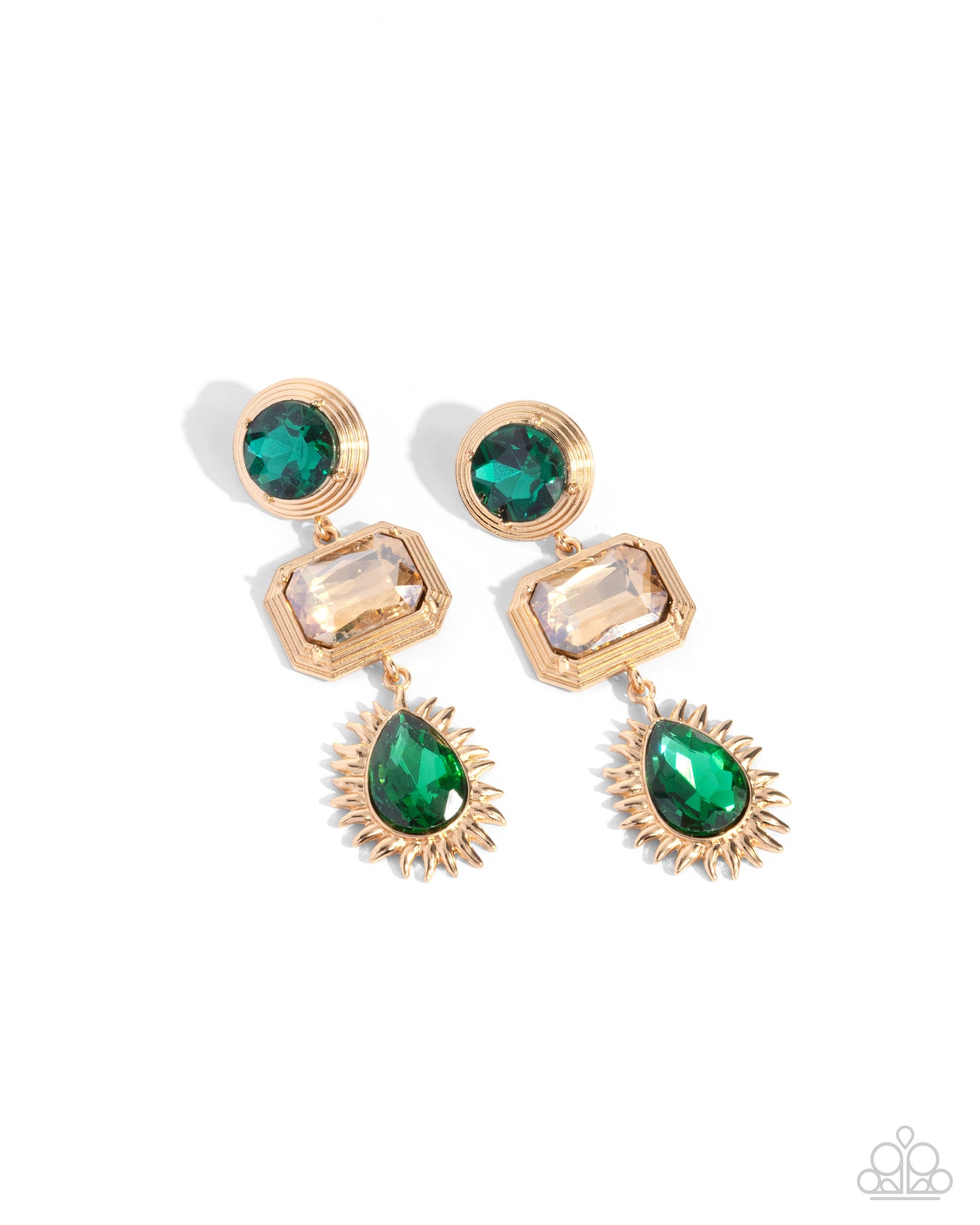 Entertaining the Thought - green - Paparazzi earrings