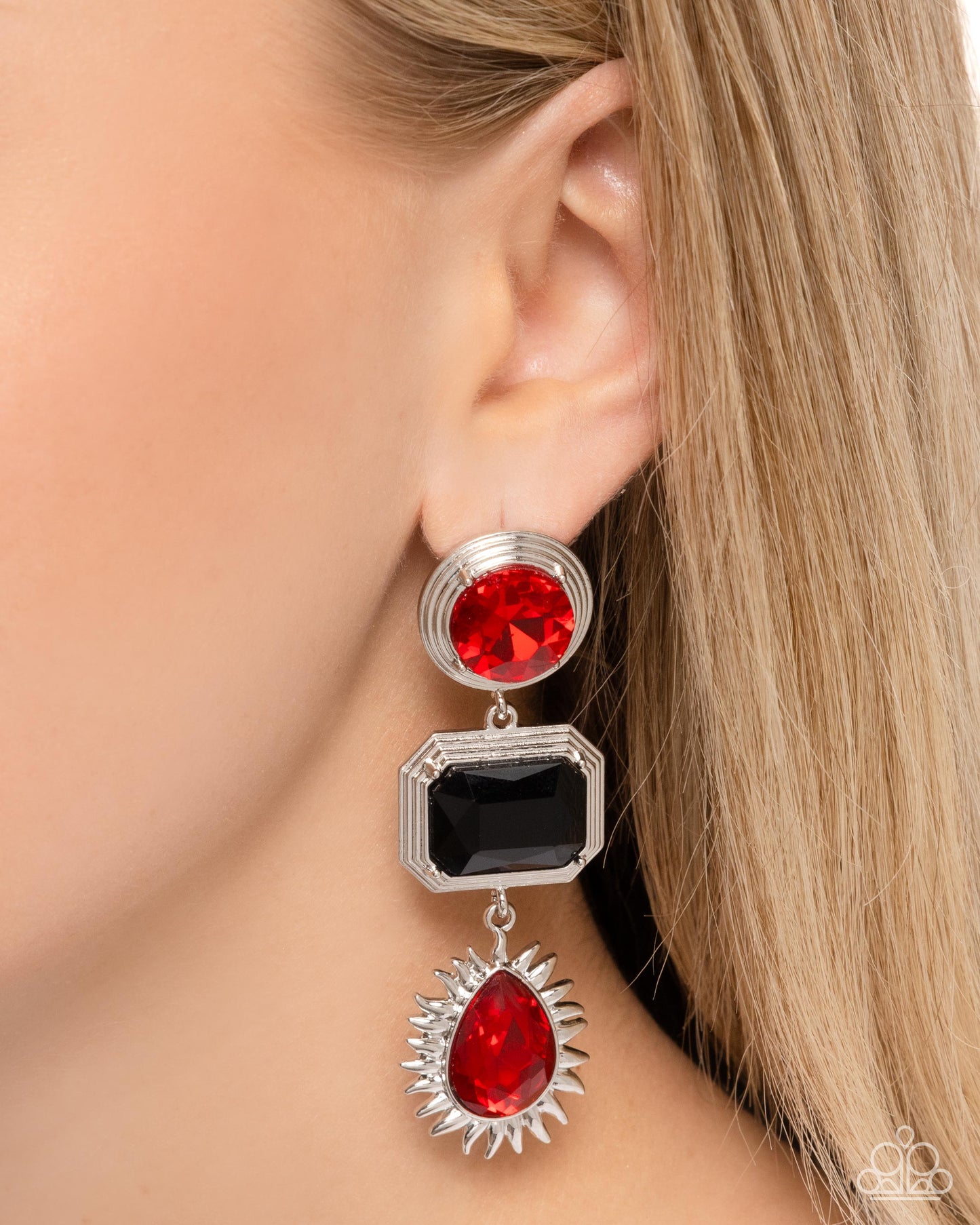 Entertaining the Thought - red - Paparazzi earrings