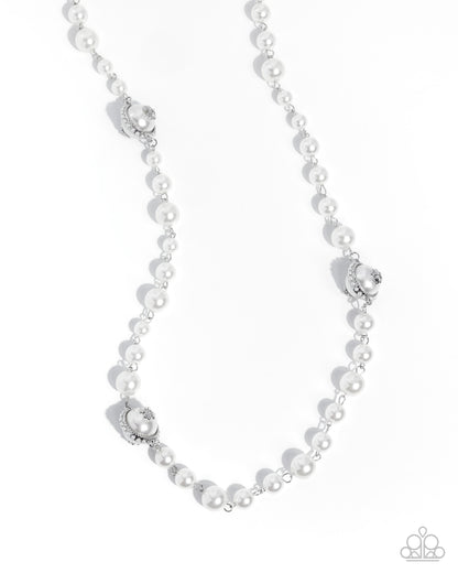 Eternal Ease - white - Paparazzi necklace