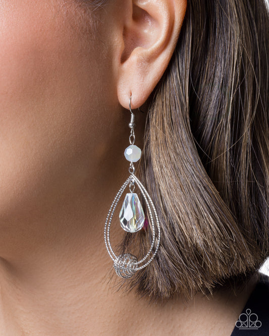 Even Elegance - white - Paparazzi earrings