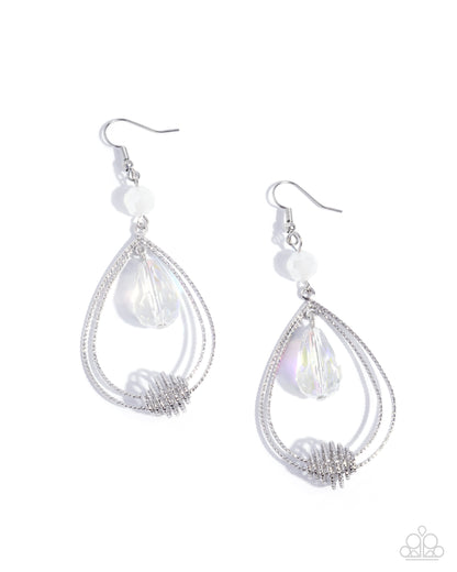 Even Elegance - white - Paparazzi earrings