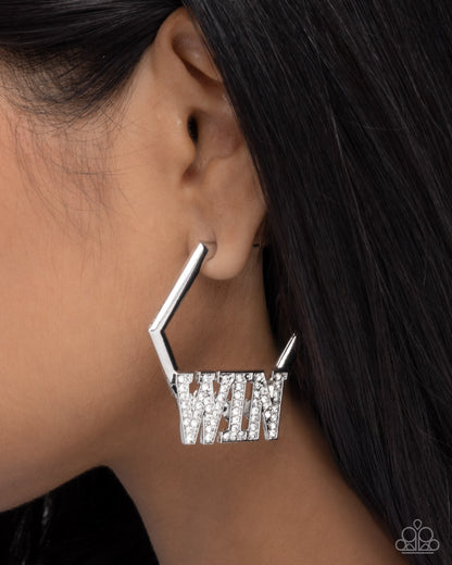 Everything to Win - white - Paparazzi earrings