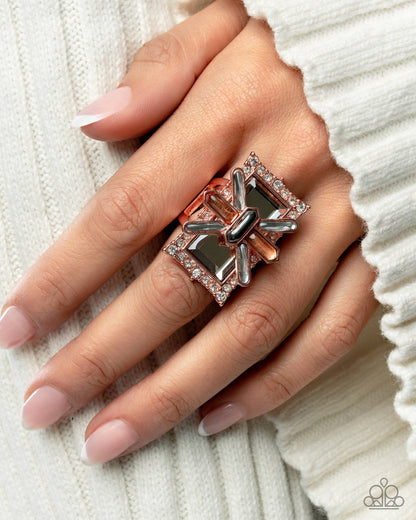 Exaggerated Edge - copper - Paparazzi ring