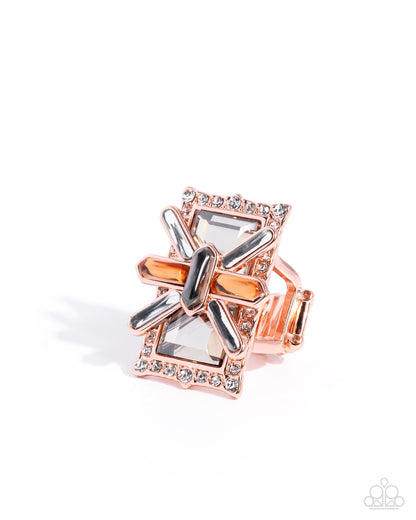 Exaggerated Edge - copper - Paparazzi ring