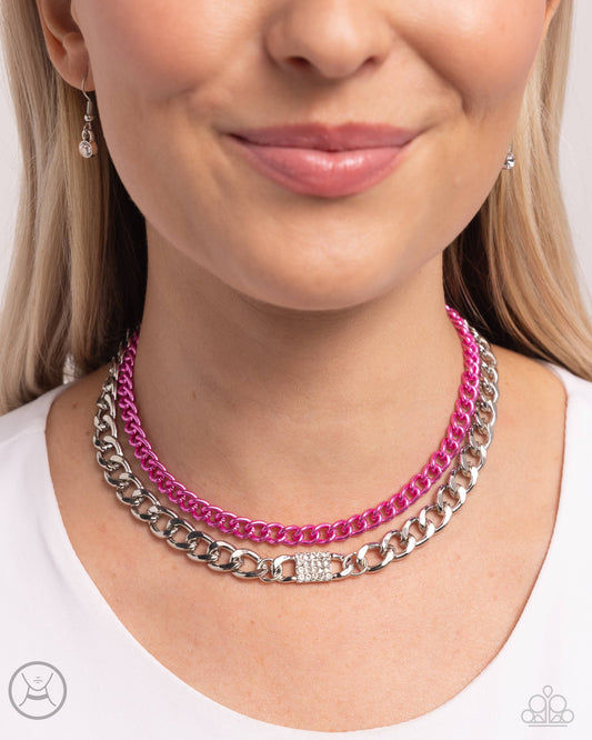 Exaggerated Effort - pink - Paparazzi necklace