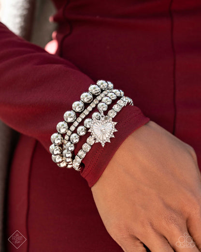 Excessive Elegance - white - Paparazzi bracelet