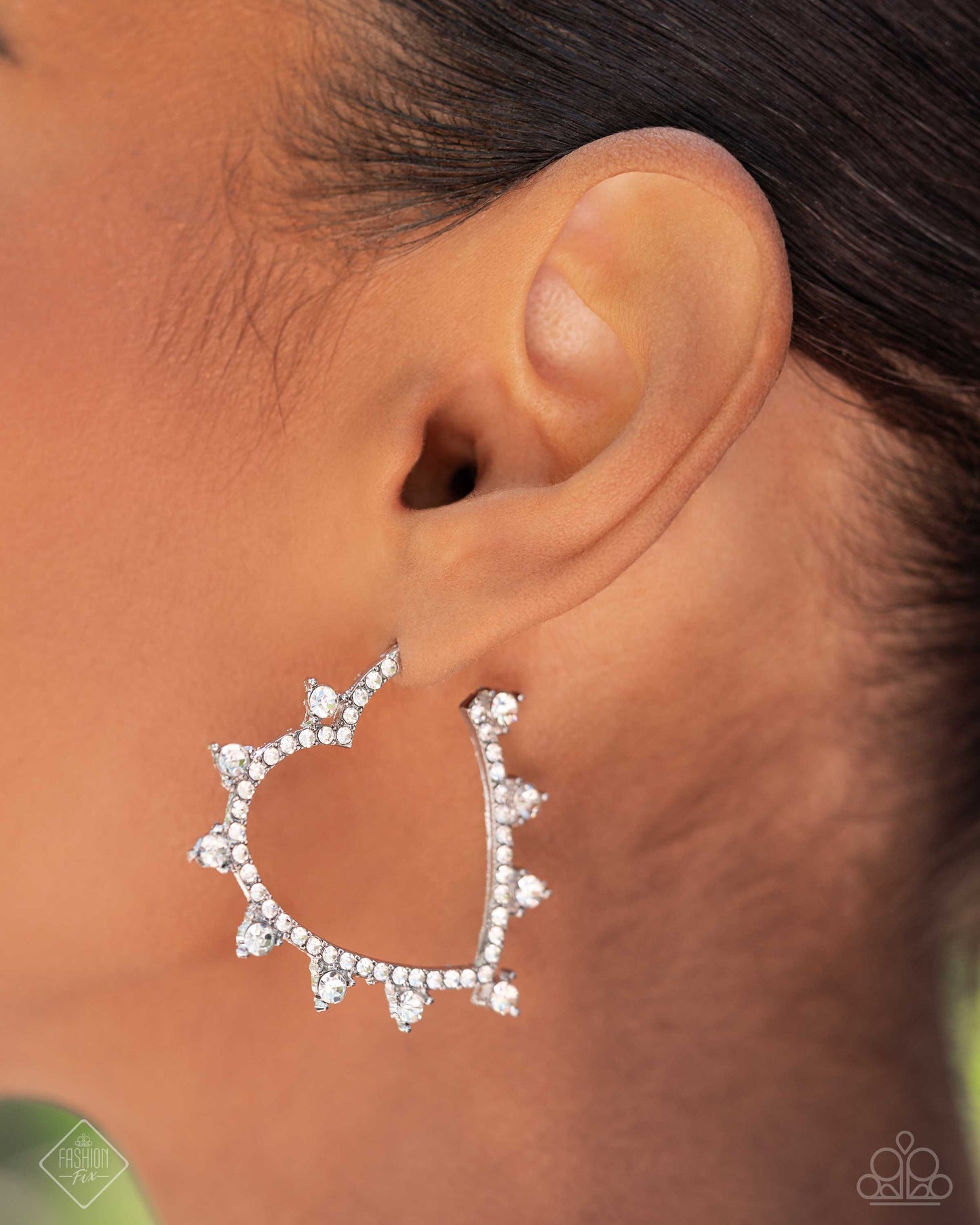 Excessive Elevation - white - Paparazzi earrings