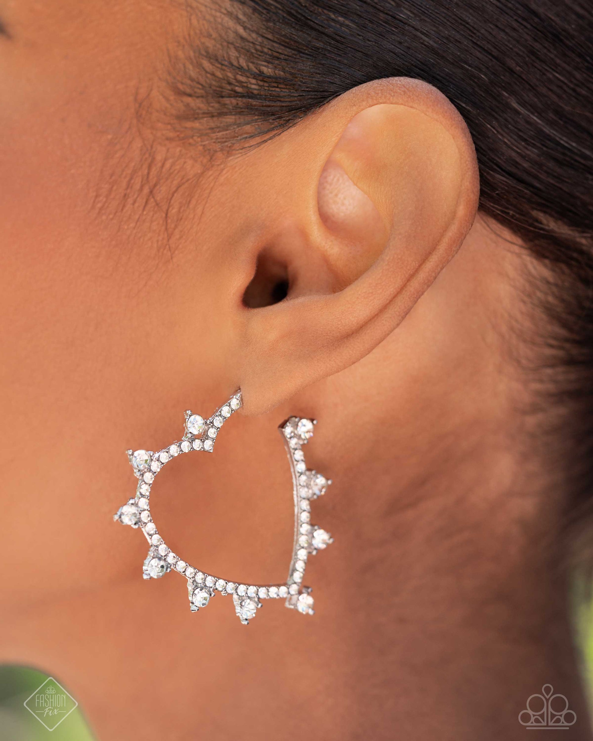 Excessive Elevation - white - Paparazzi earrings