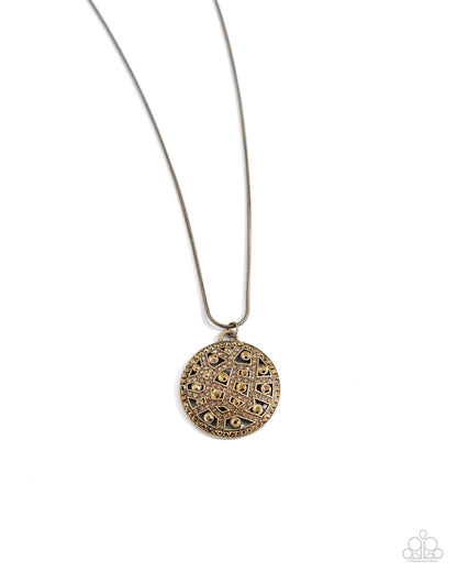 Exclusive Emblem - brass - Paparazzi necklace