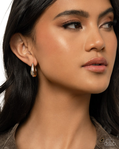 Executive Mansion - gold - Paparazzi earrings
