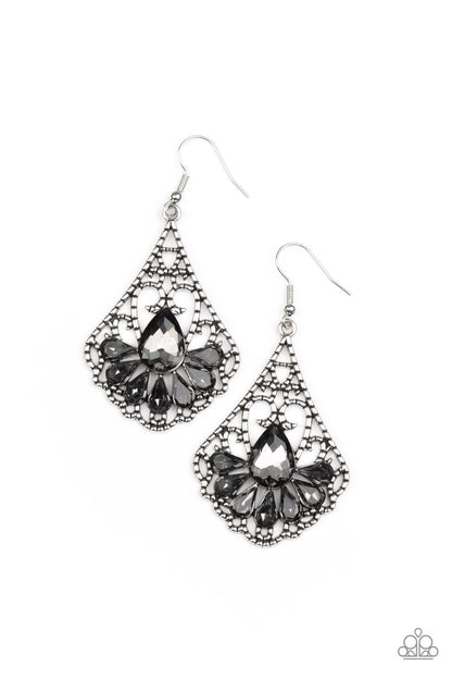 Exemplary Elegance - silver - Paparazzi earrings