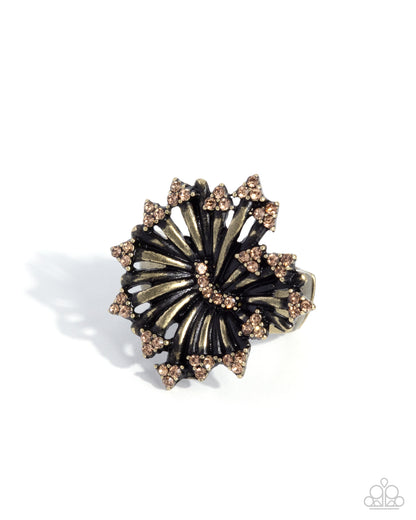 Explosive Earning - brass - Paparazzi ring
