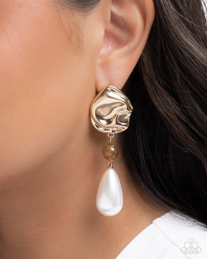 Exquisite Elegance - brown - Paparazzi earrings