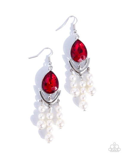 Exquisite Element - red - Paparazzi earrings