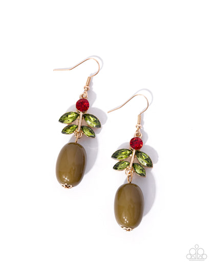 Extending the Olive Branch - green - Paparazzi earrings