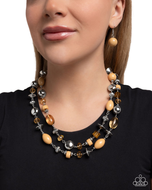 Eye-Catching Earnings - brown - Paparazzi necklace