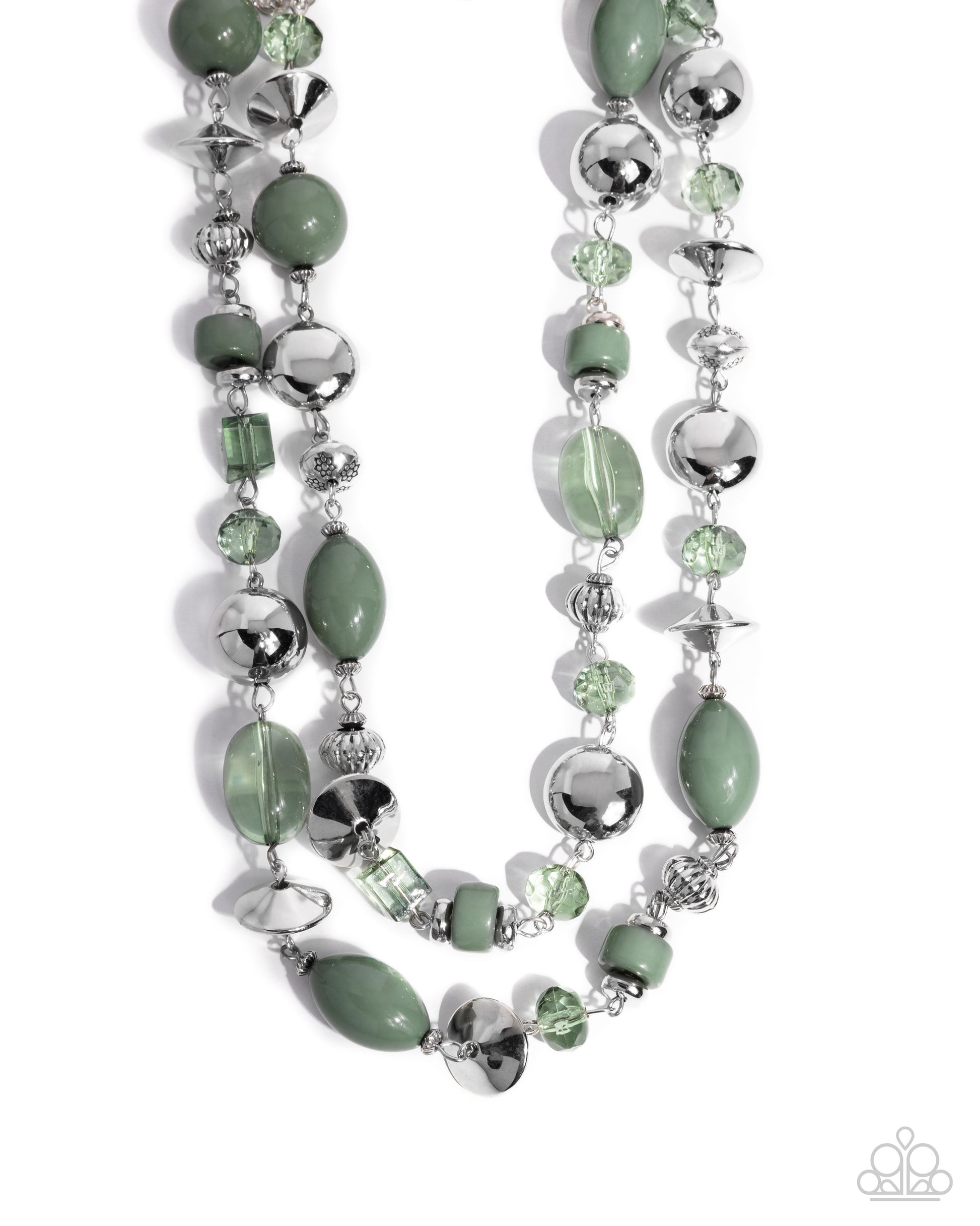 Eye-Catching Earnings - green - Paparazzi necklace