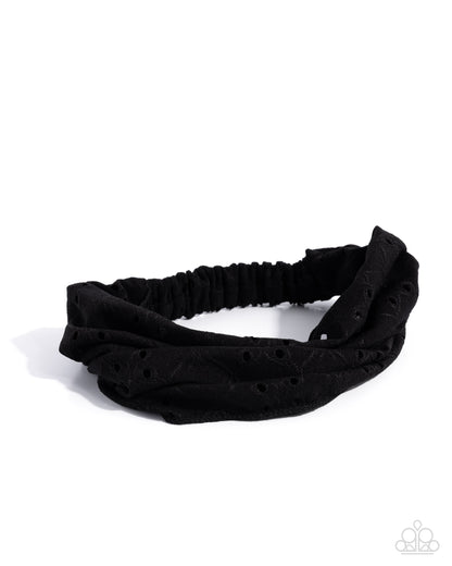 Eyelet Elegance - black - Paparazzi headband
