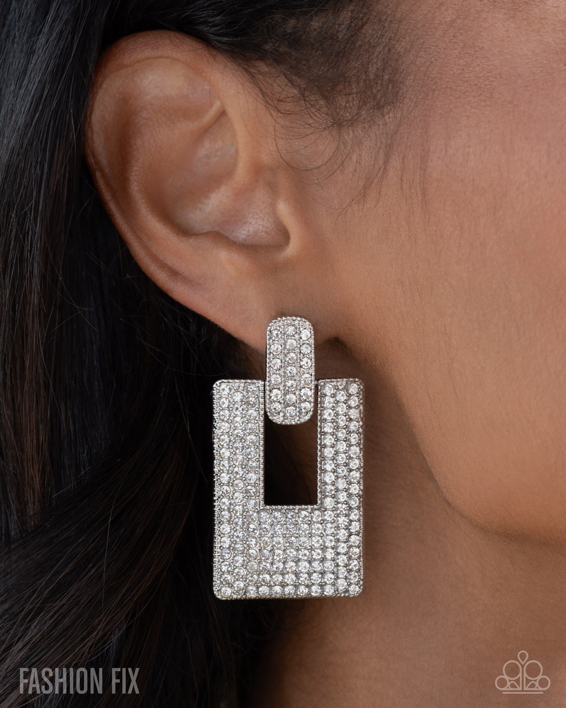 Sophisticated Stage - white - Paparazzi earrings