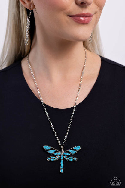 FLYING Low - blue - Paparazzi necklace