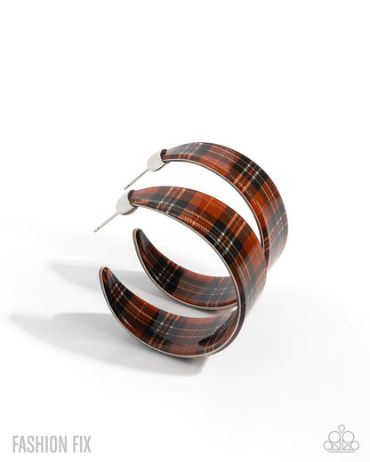 Fabulous Flannel - brown - Paparazzi earrings