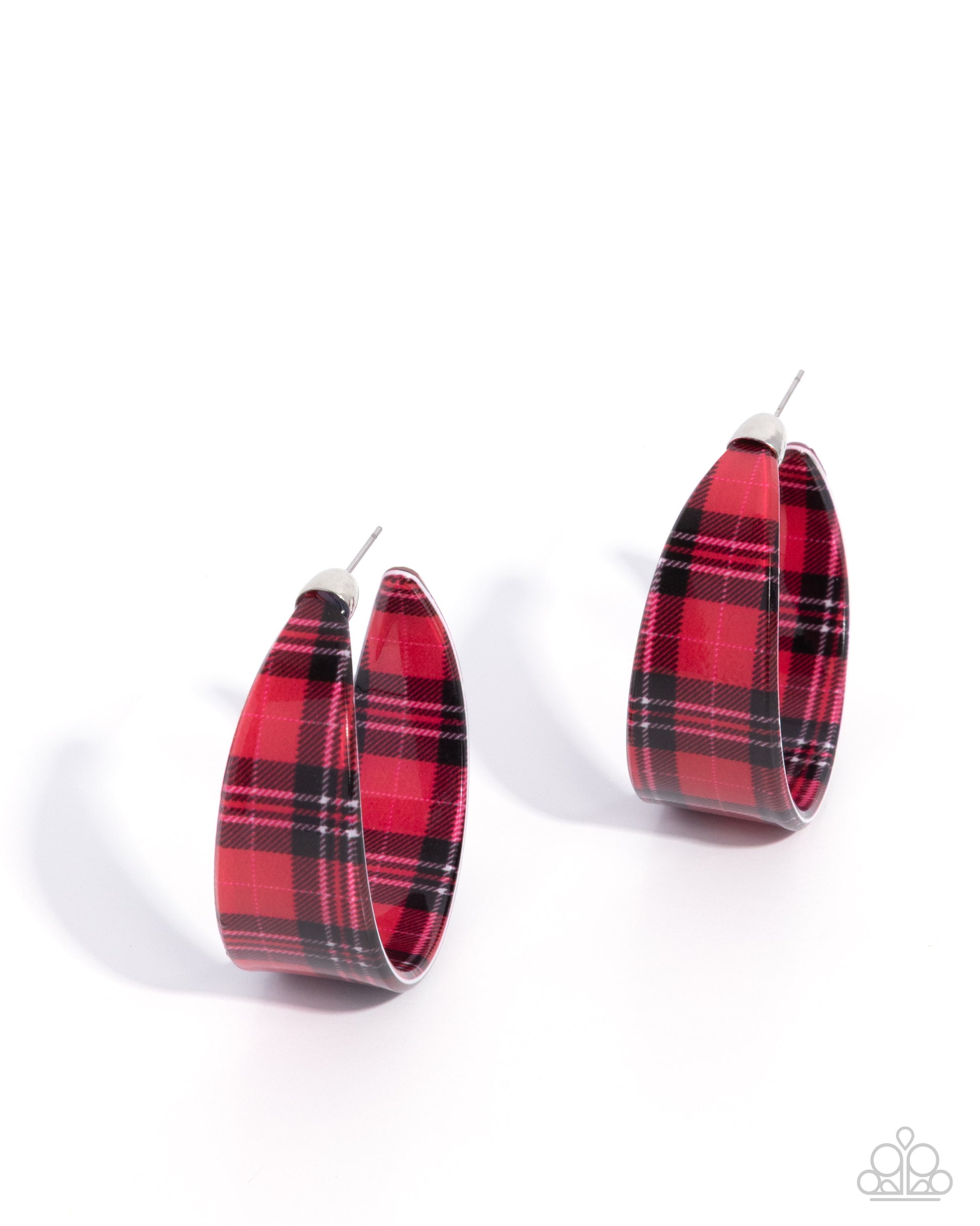 Fabulous Flannel - red - Paparazzi earrings