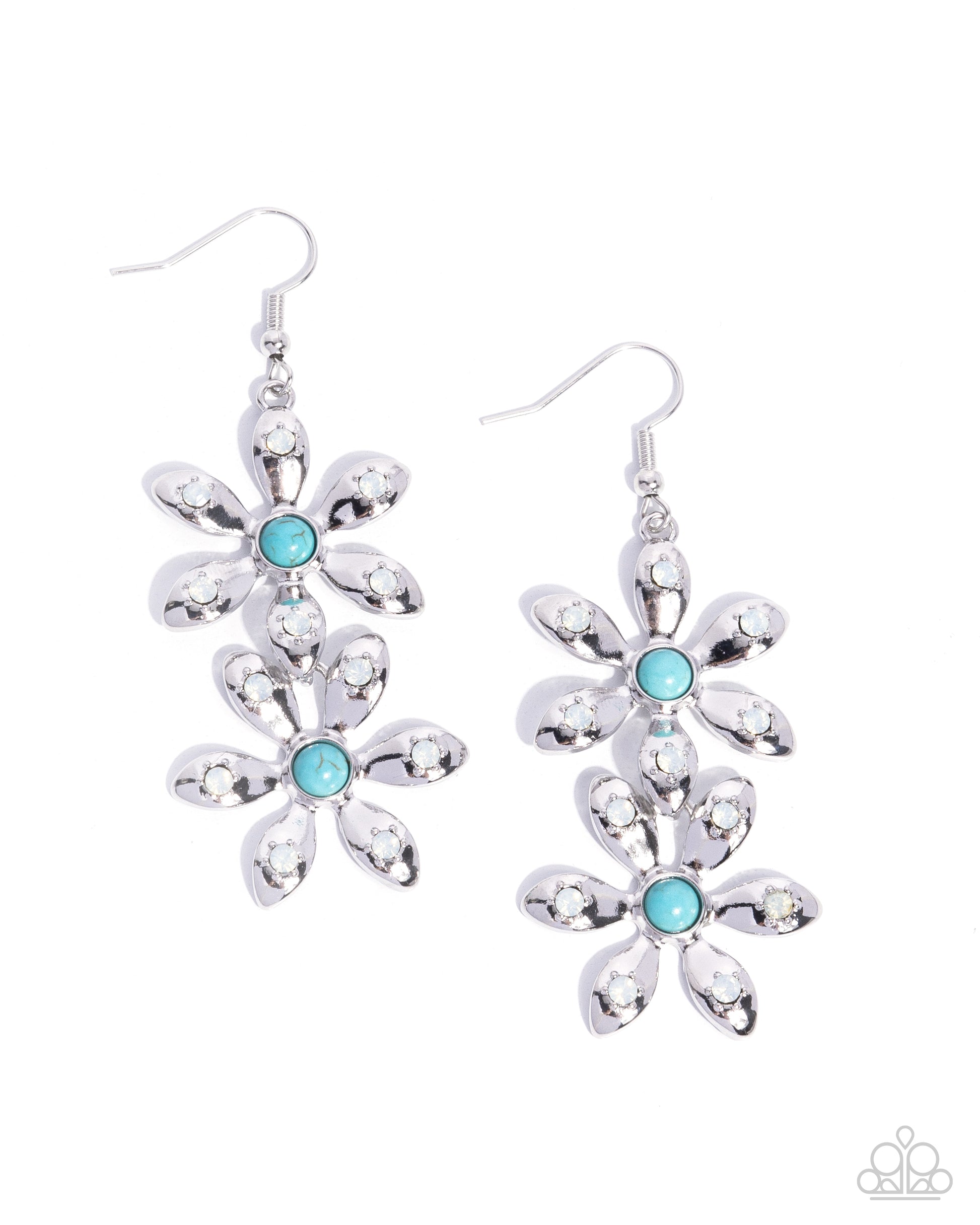 Fabulous Florals - blue - Paparazzi earrings