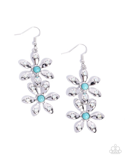 Fabulous Florals - blue - Paparazzi earrings
