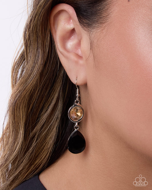 Faceted Fable - black - Paparazzi earrings