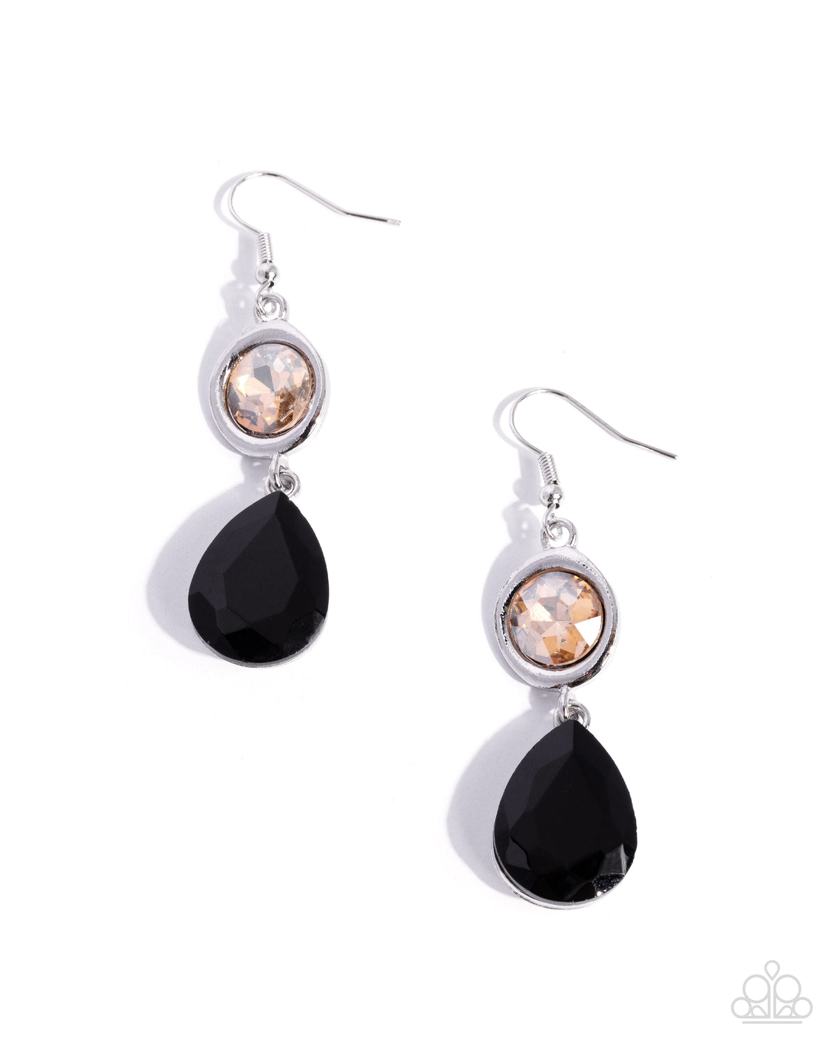 Faceted Fable - black - Paparazzi earrings