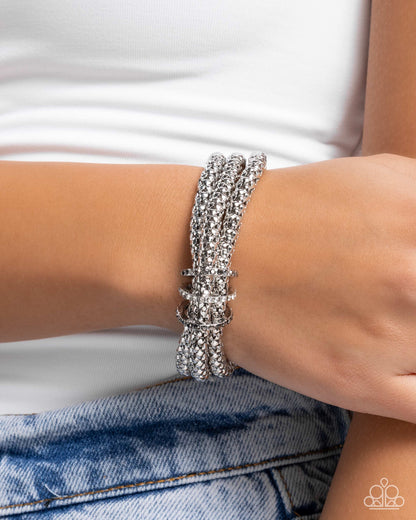 Faceted Facade - silver - Paparazzi bracelet