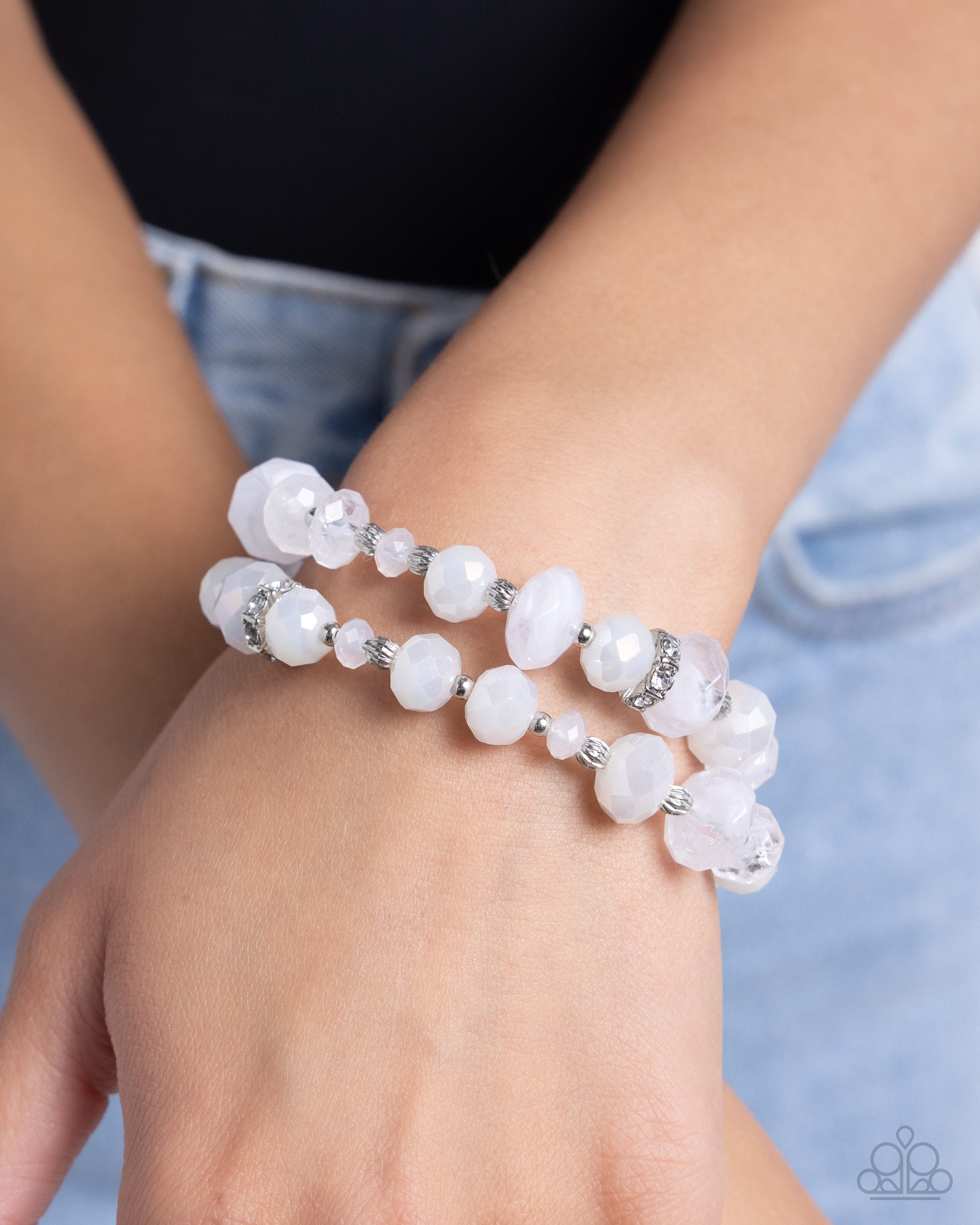 Faceted Fairy Tale - white - Paparazzi bracelet – JewelryBlingThing