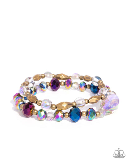 Faceted Fervor - brass - Paparazzi bracelet