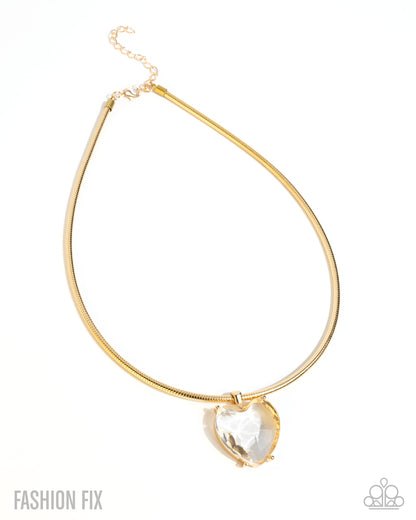 Faceted Finery - gold - Paparazzi necklace