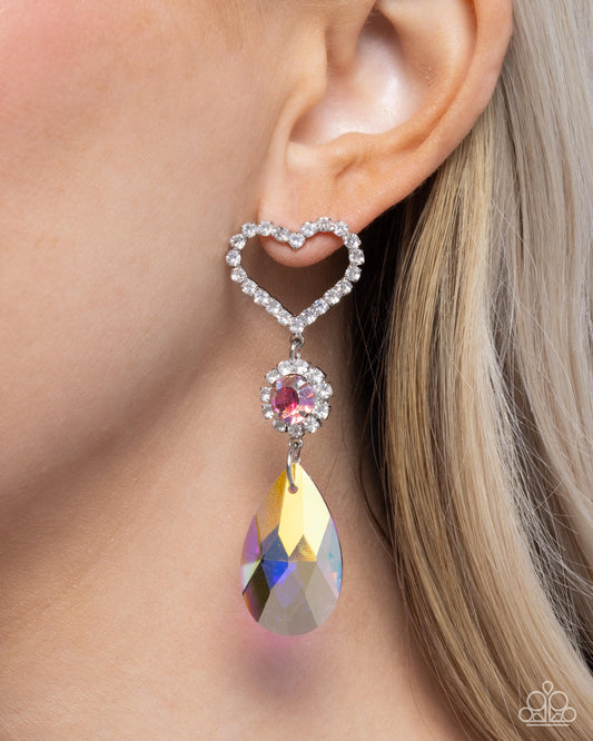 Faceted Frenzy - pink - Paparazzi earrings