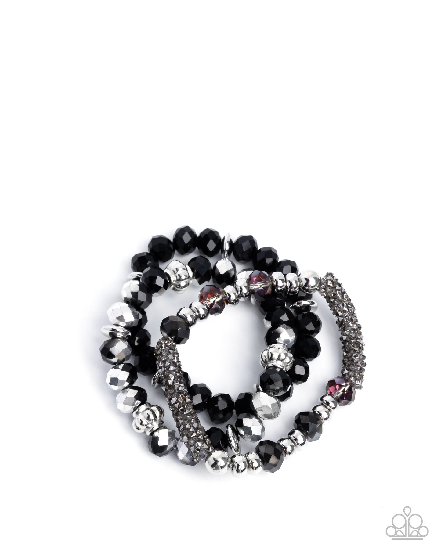 Faceted Fusion - black - Paparazzi bracelet