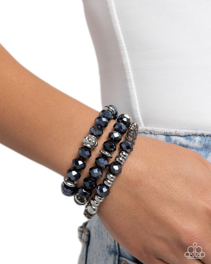 Faceted Fusion - blue - Paparazzi bracelet