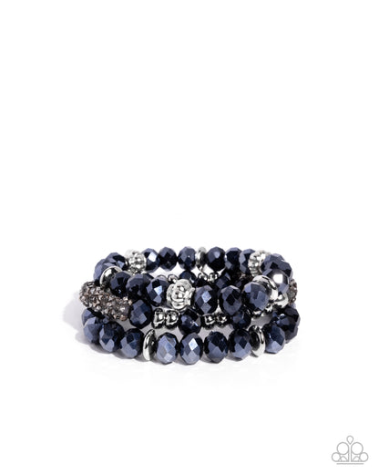 Faceted Fusion - blue - Paparazzi bracelet