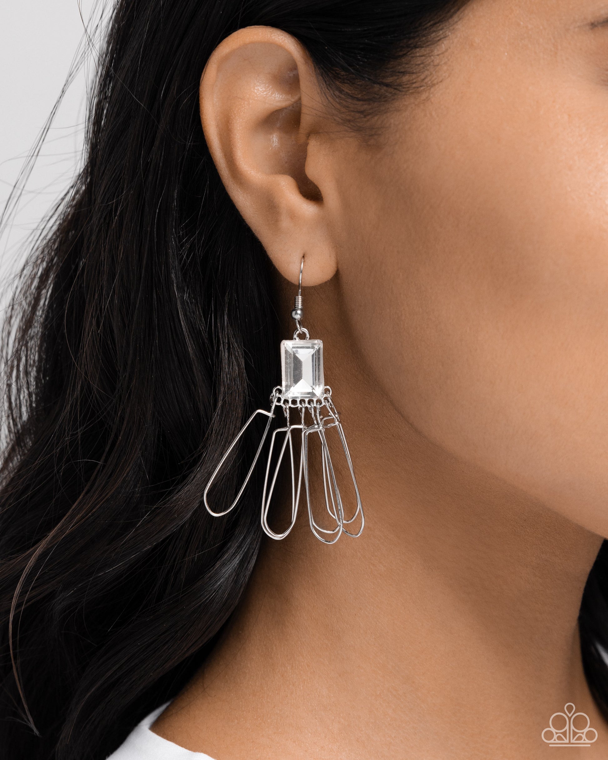 Factory Flair - white - Paparazzi earrings