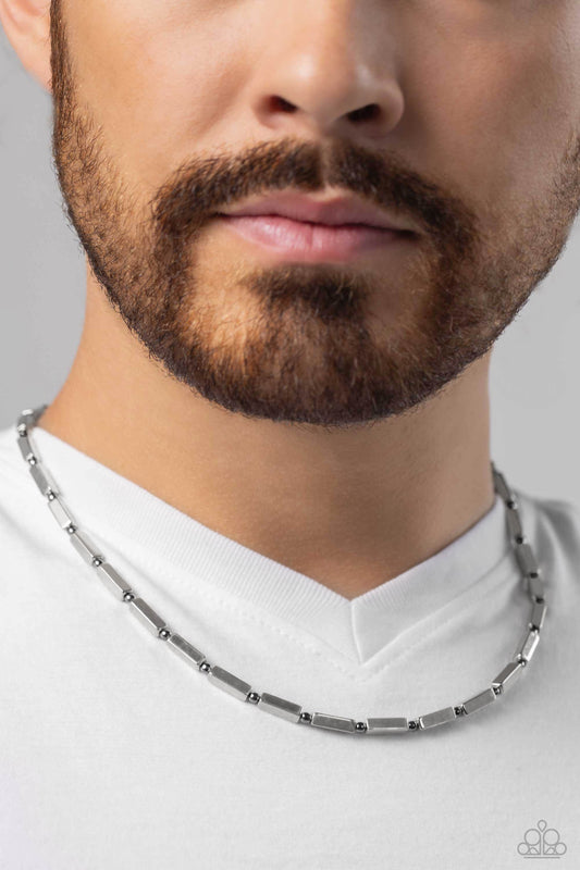 Factory Fuel - silver - Paparazzi MENS necklace